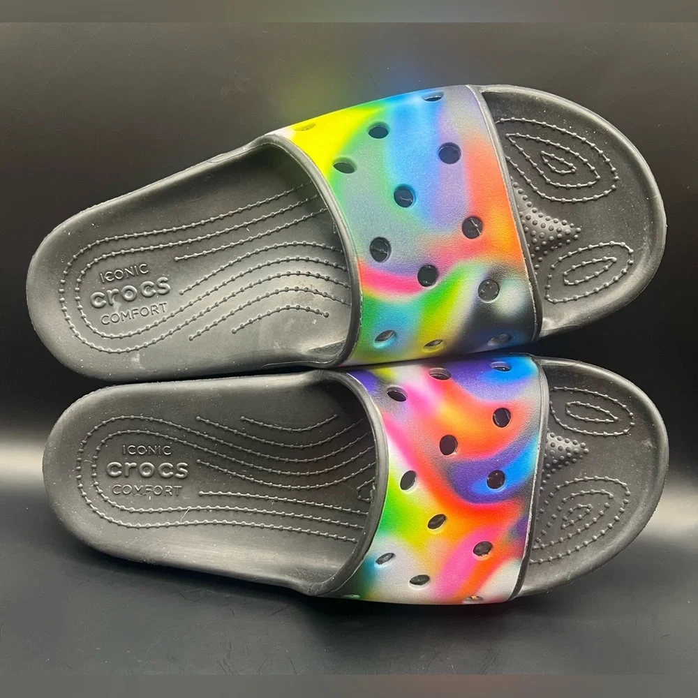 Crocs- Rainbow Color‎ Slides - Picture 4 of 7